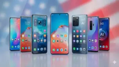 Top smartphones of 2026 for USA users displayed side by side, showing camera features, sleek designs, and modern screens for comparison